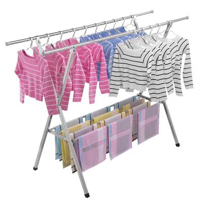 China Minimalist High Quality Folding Clothes Hanging Drying Rack Stainless Steel Racks For Home Use for sale