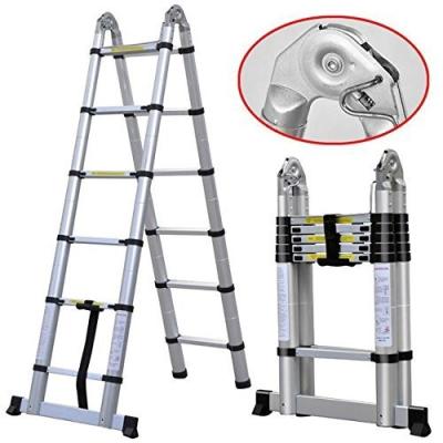 China Folding Ladders 2x8 Universal Aluminum Folding 16.5ft 5m Steps Telescopic A Frame Shape Ladder for sale