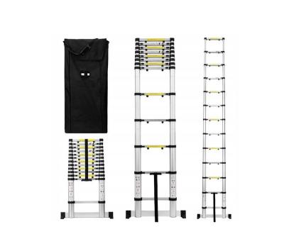 China Folding Ladders 12.5 Feet Aluminum Telescoping Extension Ladder with 12 Steps for sale