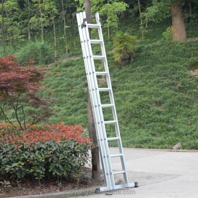 China NEW Folding Ladders Two Section Aluminum Extension Ladder 12 Meters for sale