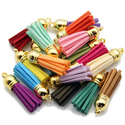 China Eco-friendly Leather Material Leather Fringe Strap Fringe Suede Tassel Tassel Key Chains Key Chains For DIY Jewelry Accessories Tassel for sale