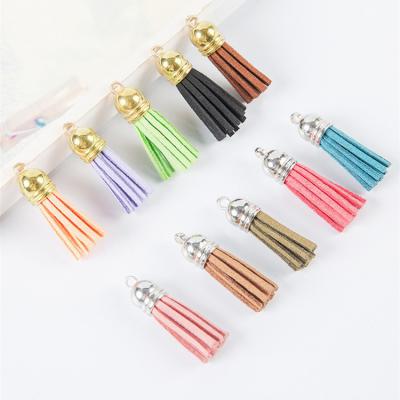 China Eco-Friendly Tassel Fringe Tassel Pendants Eco-Friendly Material DIY Head Chain Loose Leather Tassel For Jewelry Making Craft for sale