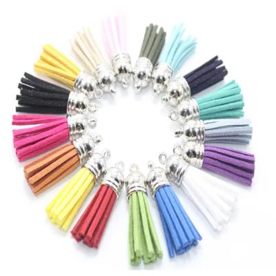 China Fiber Fringe Suede Tassel Diy Pendant 38mm Eco-friendly Material Leather Tassel For Key Chain Cell Phone Ties Jewelry for sale