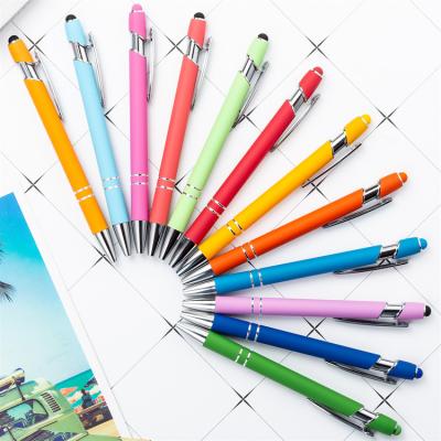 China Gift Ball Pen Wholesale High Quality Sensitive Metal Stylus Screen Capacitive Rubber Coated Soft Pen for sale