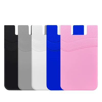 China Dual Double Socket Card Silicone Credit Card Holder For Phone Silicone Double Credit Card Holder For Phone Silicon Card Holder Cell Phone for sale