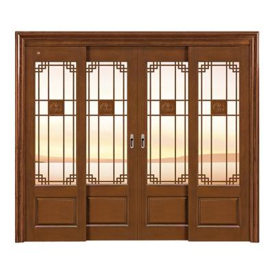 China Chinese Contemporary Wood Sound Insulation Room Divider Screen Glazed Folding Door / Sliding Door for sale