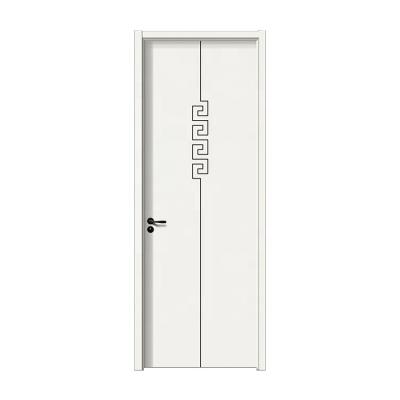 China Sound Insulation Wholesale Price Interior White Series Minimalist Design Non Painting Wooden Door PVC Swing Laminated Door For Bedroom for sale