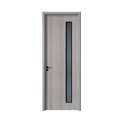 China Wholesale price waterproof walnut color with tempered glass or metal line decorate interior wooden door or sliding door for sale