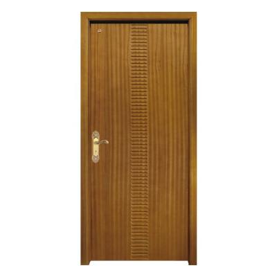 China Industrial Modern Design Interior HDF Molded Teak Wood Single Flush Door for sale