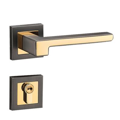 China Family Treasure Bedroom Room Zinc Alloy Door Handle Interior Wood Door Lock for sale