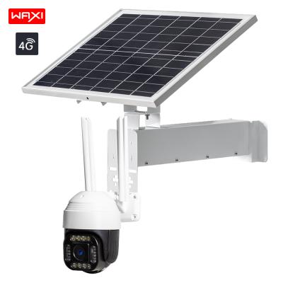 China Human Motion Tracking CCTV 15W 4G Solar Powered Wireless Outdoor Wireless Wifi Camera With Sim Card No Standby Human Motion Tracking 4MP PTZ Camera for sale