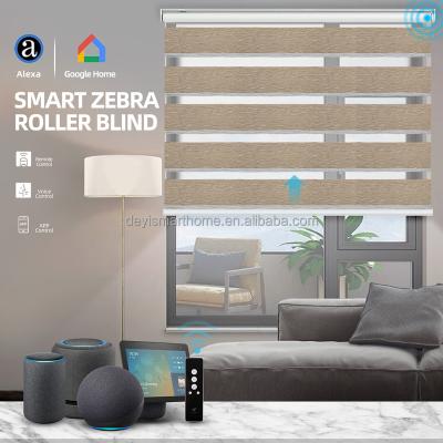 China Eco-friendly Deyi Smart Zebra Blinds Motorized Electric Roller Window Shades for sale