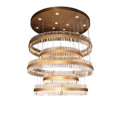 China Industrial Hotel Luster Metal Traditional Crystal Modern Extra Large Modern Tall Chandelier for sale