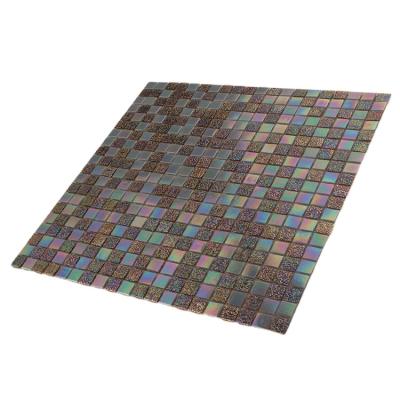 China Modern Iridescent Rainbow Color GUCI Mosaic Tile Swimming Pool Bar KTV Glass Decoration for sale