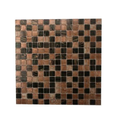 China Hot GUCI Modern Gold Shining Line Cast Iron Pool Glass Mosaic Tile Home Design for sale