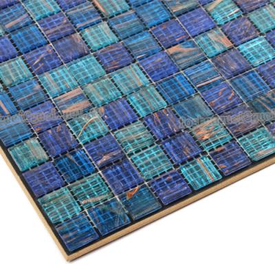 China Parquet GUCI Gold Transparent Deep Light Blue Purple Mixed Glass Mosaic Slab Pool Bathroom for sale