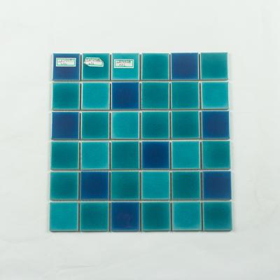 China Wall Floor Border Countertop Backsplash 48x48 Mm Ceramic Mosaic Tiles , Cheap Swimming Pool Tile for sale