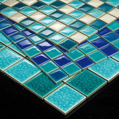 China Wall Floor Border Countertops China Factory Sale Low Price Ceramic Ice Split Tile Mosaic Blue For Swimming Pools for sale