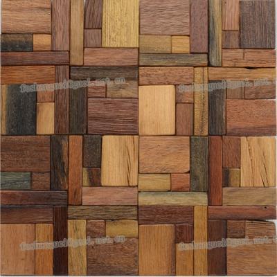 China Mosaic Parquet 300x300mm Wooden Floor Tile Mixed Wood Design Color for sale