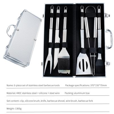 China Hot Sale High Quality Easily Cleaned BBQ Tool Kit Stainless Steel BBQ Grill With Aluminum Case BBQ Grill Tool Kit for sale