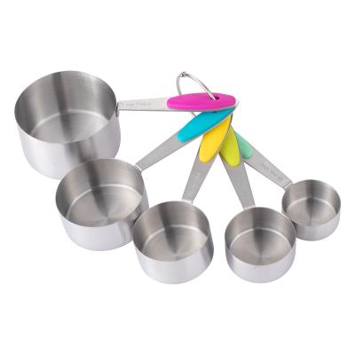 China Free Sample Kitchen Accessories Stainless Steel Measuring Cups Doser Viable Measuring Set and Spoon Tools 5pcs for sale