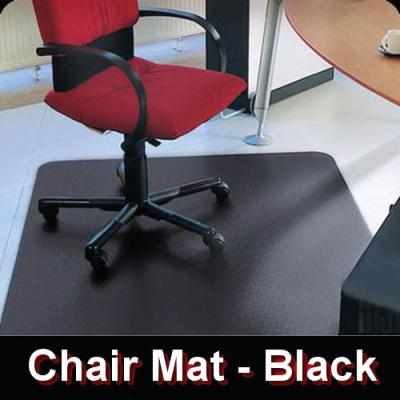 China Black PVC Office Non Studded Chair Mat Office Chair Protective Mat for sale