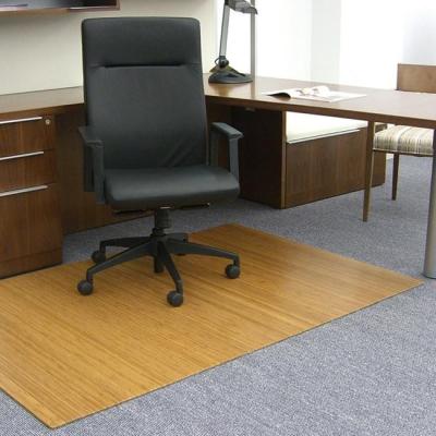 China Commercial Non Slip Office Chair Mat Wood Floor Mats , Rectangle Cut Shape for sale