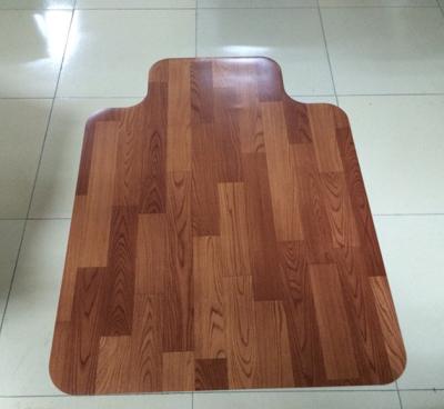 China Custom Rolling 45 x 53 Wood Floor Chair Mat For Thick Carpet / Laminate Floor for sale