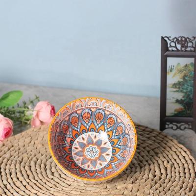 China Wholesale Disposable Bohemia Style Porcelain Ceramic Bowl Set With Colorful Gift Box Packing for sale