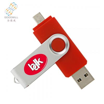 China Flash Stick Memory Chips 2 in 1 OTG USB Flash Drive 32gb for sale