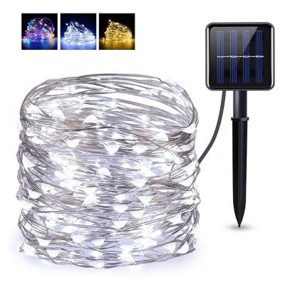 China Garden 10m Light String 100 Led 8 Modes Outdoor Waterproof For Holiday Decoration Christmas Halloween Solar Led String Lights for sale