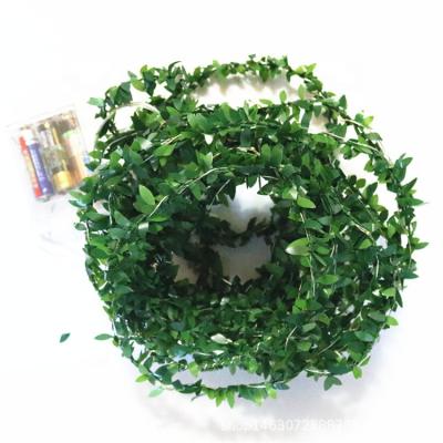 China Flexisble and Delicate Green Warm White Lit Garland Tiny Micro Led In A String Lights 2m Leaf Garland for sale