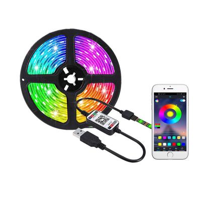 China Bluetooth APP Controlled 5M 3M 5V TV 5050 RGB LED Back Light Strip with APP Controlled for sale