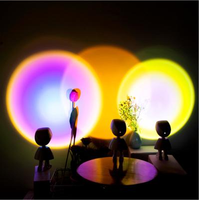 China 2021 New Projector Rainbow Projection Lamp Atmosphere Led Sunset Light USB Robot Sunset Fill Lamp For Living Room Wall Home Decor for sale