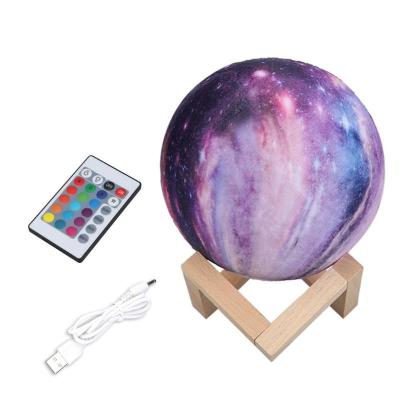 China Moon Modern Home Remote Control Lamp Decor Colorful 16 Colors Change Faucet Touch Night Light With Wooden Stand for sale