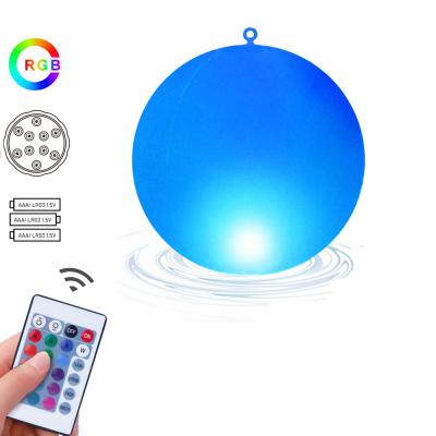 China 2021 Garden RGB Floating Pool Lights Giant Solar Inflatable Lead Beach Ball With Remote Control for sale