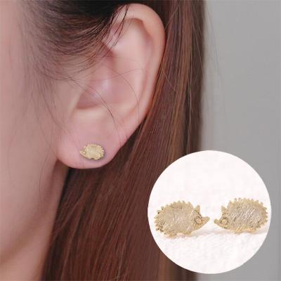 China Trendy Fashion Animal Brass Gold Plated Stud Earrings Findings Cute Cartoon Brincos Fine Jewelry for sale