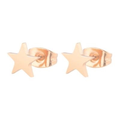 China Fashion Gold Plated Kids Girl Heart OEM Mini Ear Studs Stainless Steel Simple Style Star Stud Earrings Women 10 Years Jewelry Experience for sale