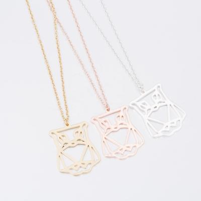 China Wholesale CLASSIC Geometric Necklace Origami Jewelry Female Origami Stainless Steel Animal Necklace for sale