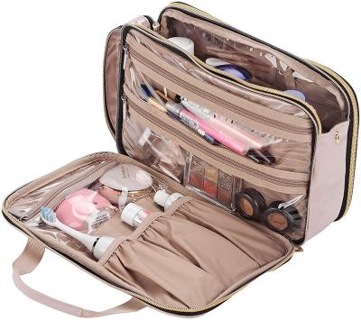 China Lady Portable Makeup Organizer Large Capacity Travel Toiletry Bag Cosmetic Stitched Custom Made Toiletry Organizer Bag New for sale