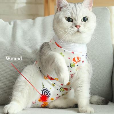 China Sustainable Pet Clothes Cute Animal Print Recovery Clothes For Cats Dogs Pets Cotton Dog Supplies Dog Recovery Costume for sale