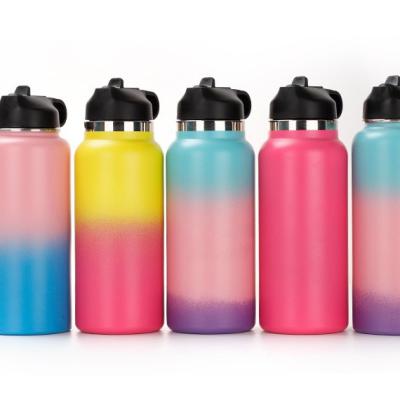 China Wholesale 2022 New Gradient Space Pot Outdoor Sports Water Bottle Large Capacity Handle Water Bottle Viable Gift Choice 40oz for sale