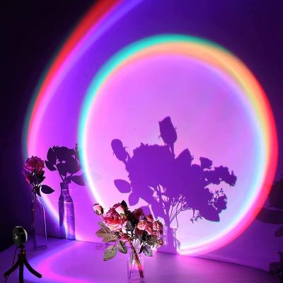 China Wholesale 16 Colors Custom Tiktok Hot Hit Custom Usb Floor Sunset Lights Led Projection Lamp Modern Atmosphere Atmosphere for sale