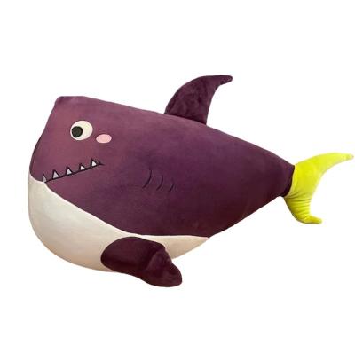 China 2022 Fashion Cozy Purple Tiktok Gift Kid Toys Animal Sea Cushion Pillow Soft Plush Shark Toy for sale