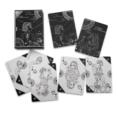 China paper & Plastic Card Custom Hot Sale Best Quality Playing Paper Best Quality Poker Cards Black Playing Card Tuck Box for sale