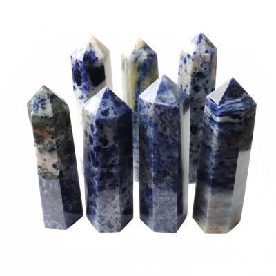 China High Quality Natural China Sodalite Crystals Healing Stones Dominate Quartz Wand Crystal Point for sale