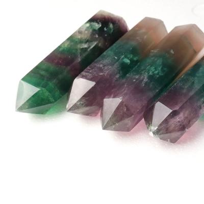 China Natural Crystal Obelisk Quartz Point Wand Fluorite China Rainbow Colored Gemstone For Home Decoration for sale