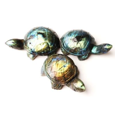 China China colorful instant labradorite carved turtle craft hand carving crystal animal ornament for gift for sale