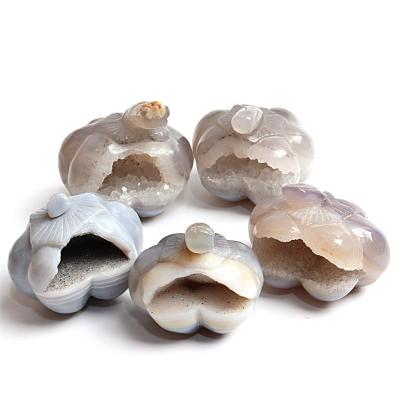 China China hand carved carvings crystales pumpkin shape agate geode crystal crafts for home gift for sale