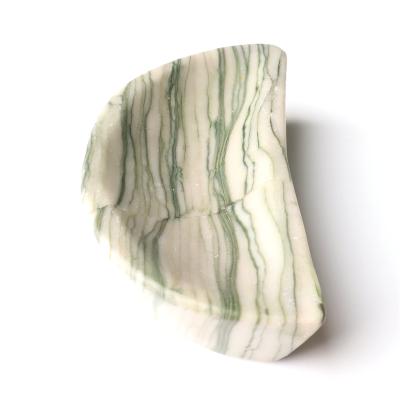 China China Wholesale Hand-carved Gree Net Stone Rolls Green Moon Shape For Home Decoration for sale